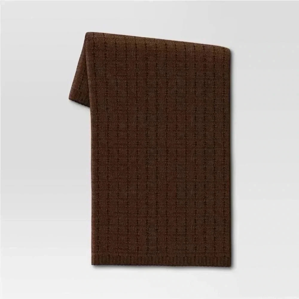 NWT Marled‎ Knit Throw Blanket Dark Brown
- Threshold